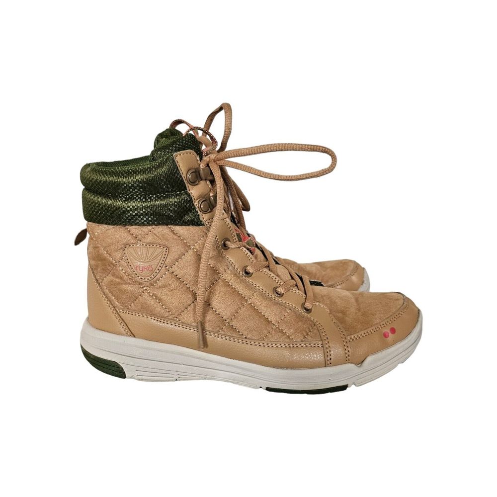 Ryka Boots Aurora Brown Quilted Lace-Up Lightweight High Top US 9
